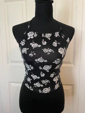 Forever 21 Rose Pattern Halter Top